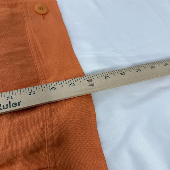 Talbots Jacket Womens 18W Petite Orange Irish Linen Lined Button Front Blazer - Picture 7 of 7